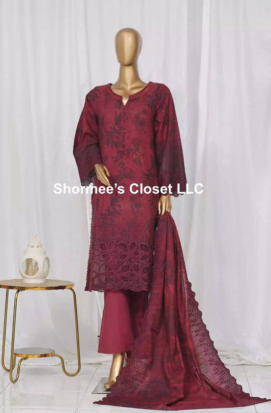 Sadabahar 3-piece Khaddar outfit